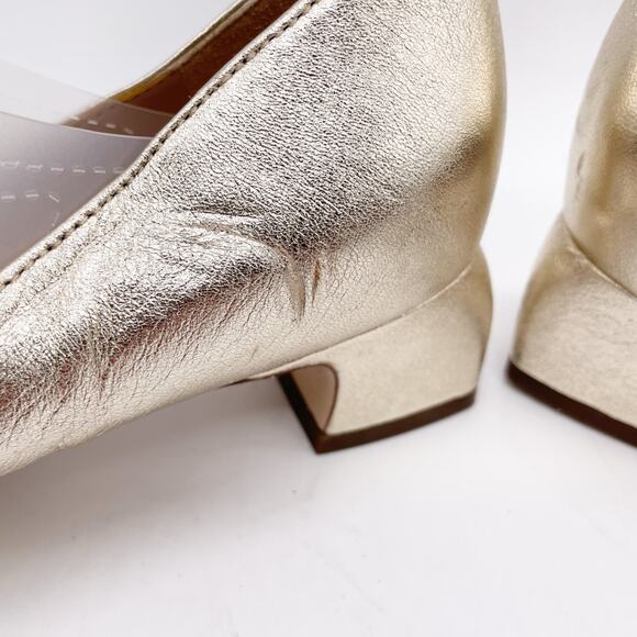 27 Edit Naturalizer Women's Florence Square Toe Pump Shoes Gold Leather 5.5 M - Picture 13 of 13